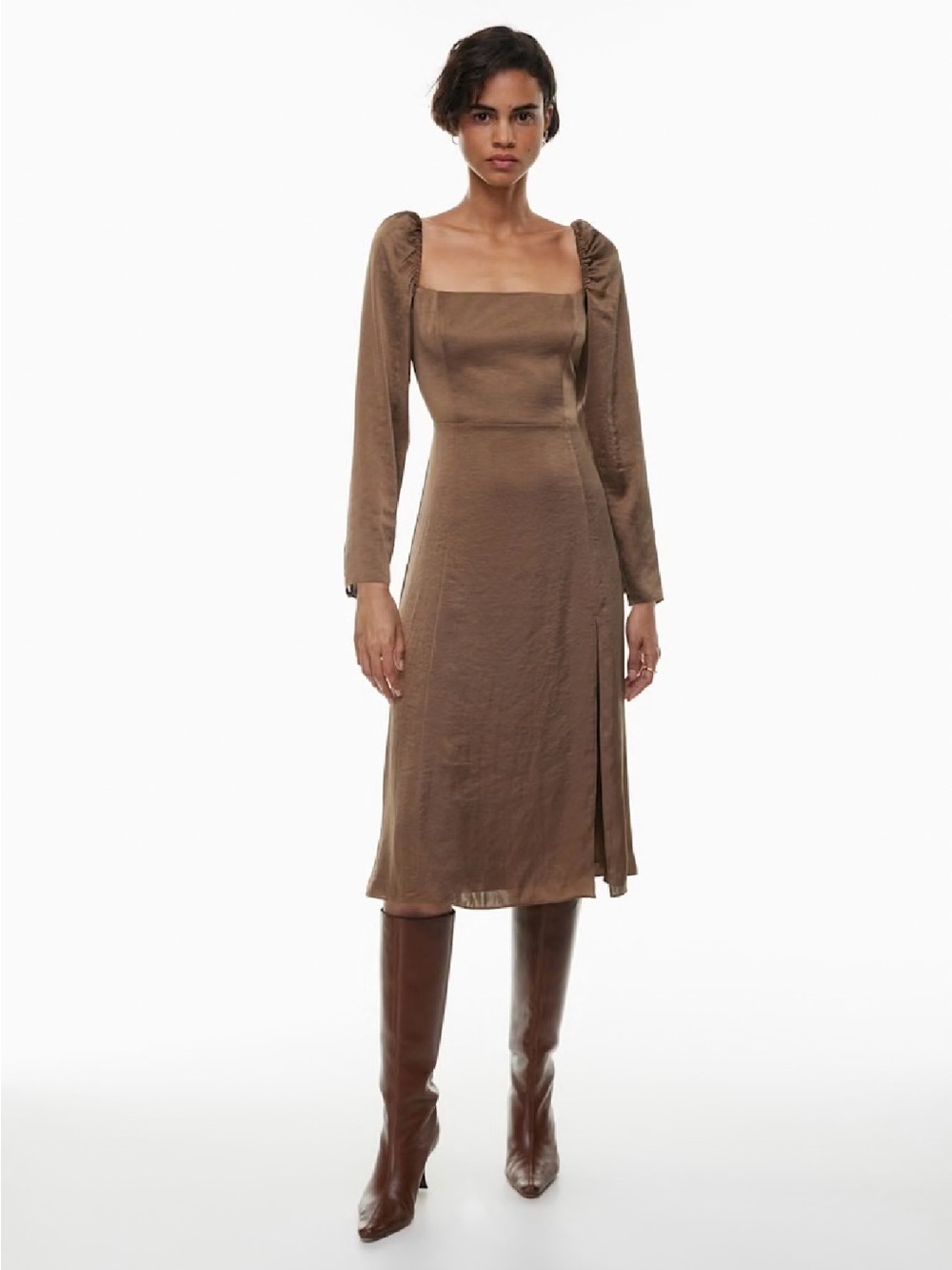 Wilfred Bridgerton Satin Dress Cocoa Bean Size 8